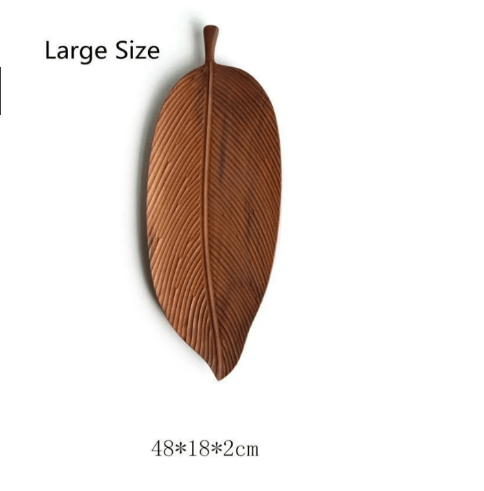 Paxley | Leaf Shaped Wooden Tray Curvy Leaf - Large