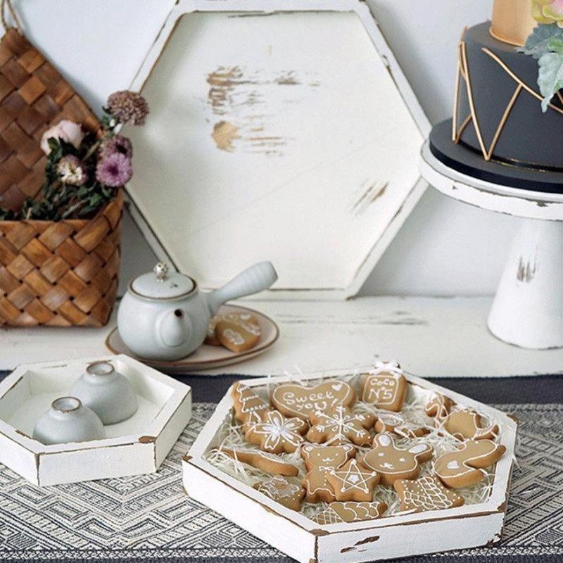 Paxley Wooden Tray Set | Rustic Design | Versatile Use | Decoration and Serving
