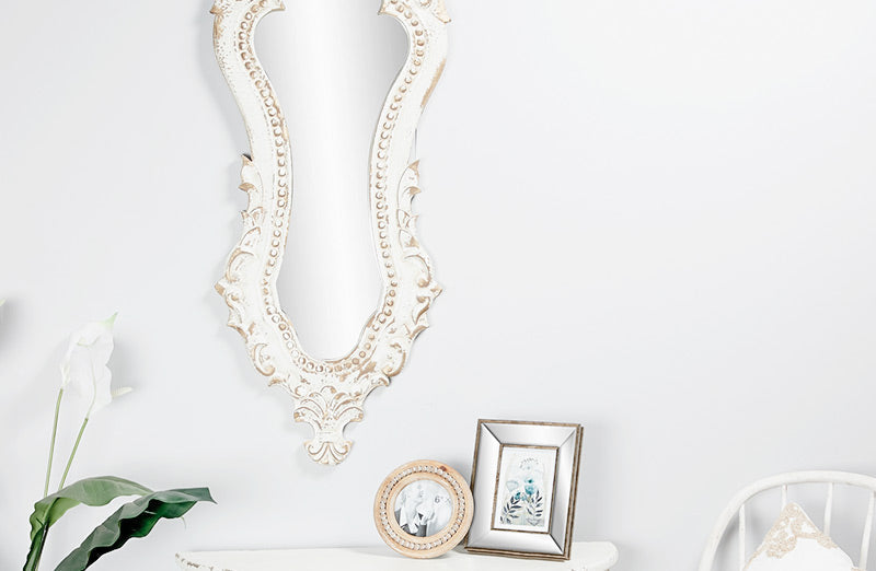 *GIANT* 50" HIGH Ornate Carved Wooden Mirror