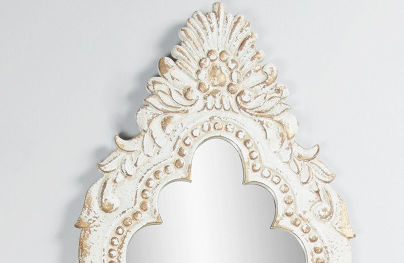 *GIANT* 50" HIGH Ornate Carved Wooden Mirror