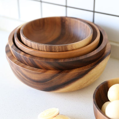 Rustic Bamboo Bowl Set
