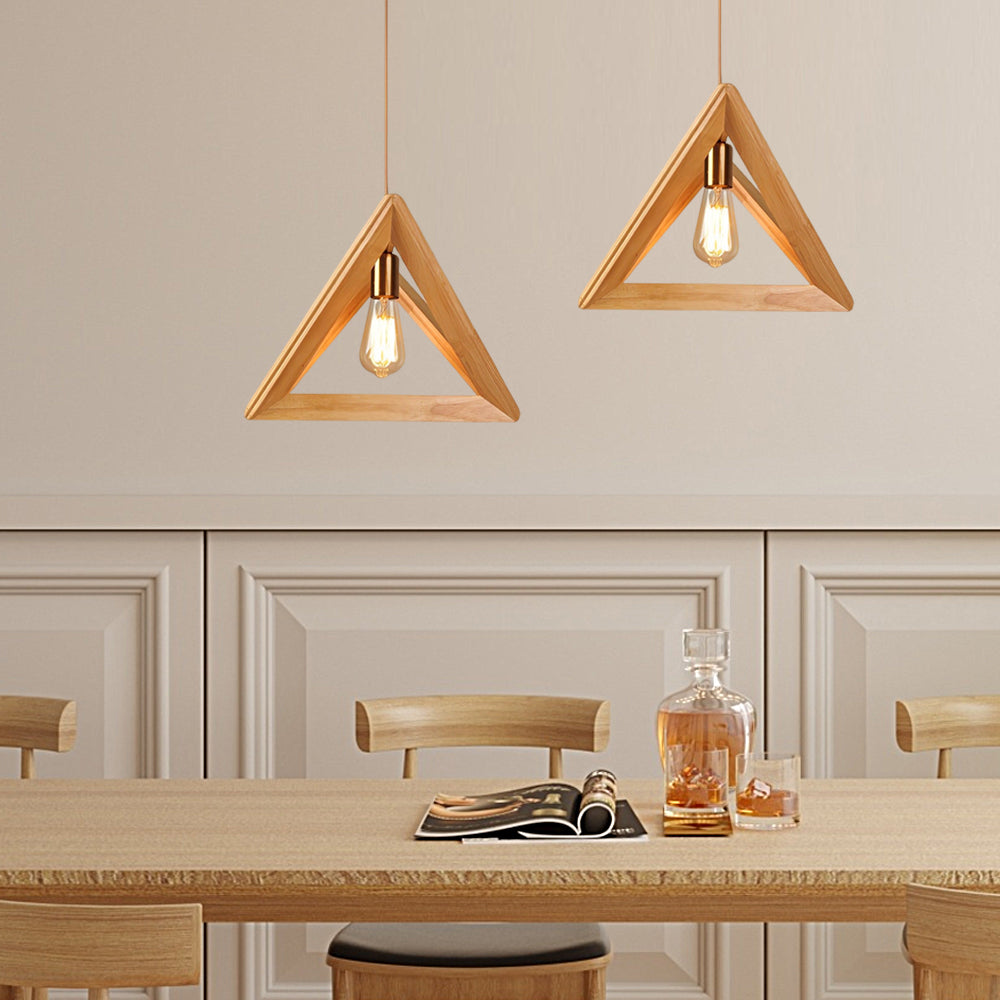 Paxley Pendant Light made of Wood Frame - Geometric, minimalist design for dining room and living room, Scandinavian style