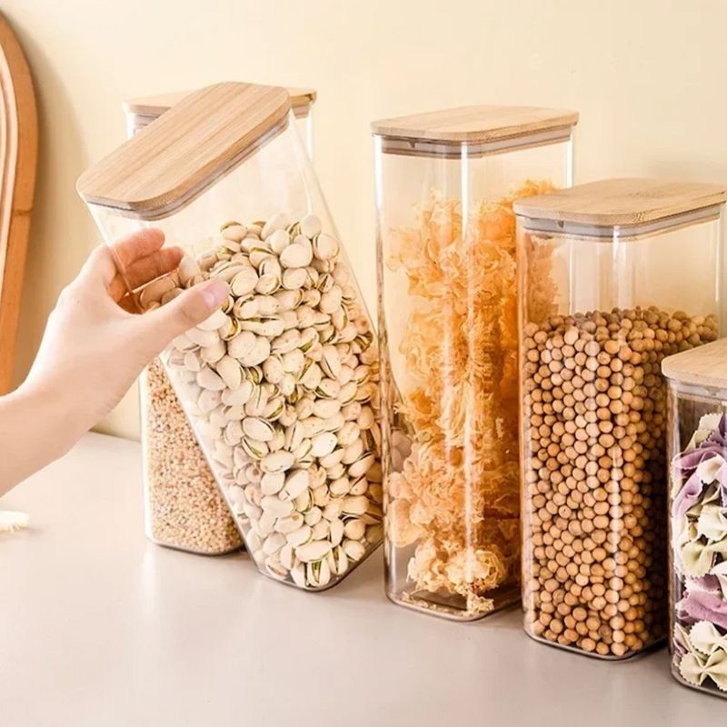 Glass Containers with Bamboo Lid