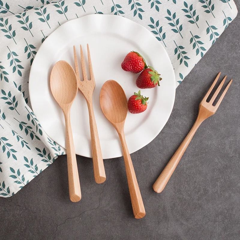 Eco-friendly Spoon and Fork Set in Bamboo