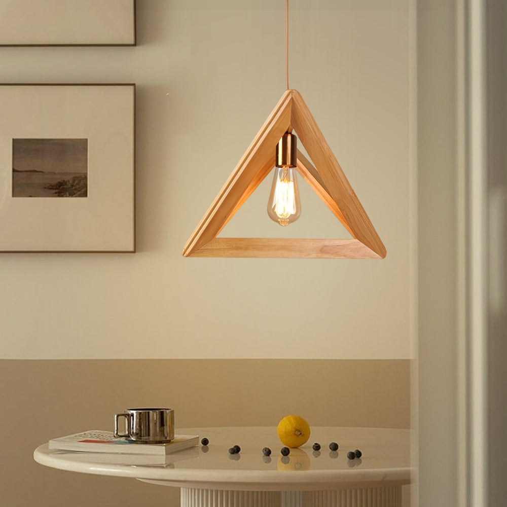 Paxley Pendant Light made of Wood Frame - Geometric, minimalist design for dining room and living room, Scandinavian style