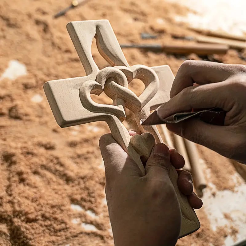 Paxley Heart Wooden Cross