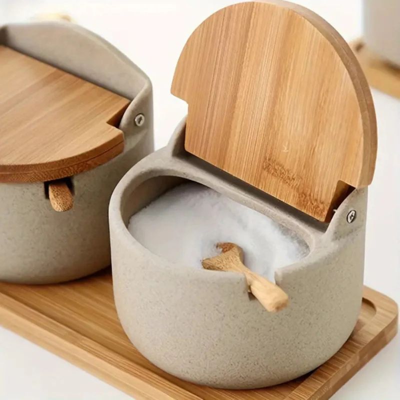Ceramic Bamboo Spice Pots