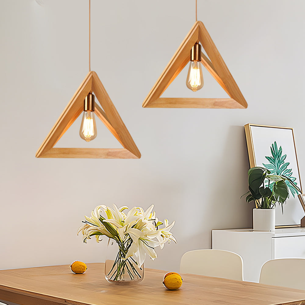 Paxley Pendant Light made of Wood Frame - Geometric, minimalist design for dining room and living room, Scandinavian style