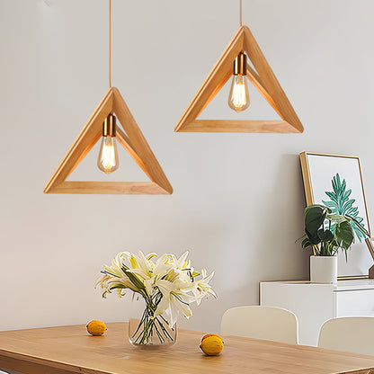 Paxley Pendant Light made of Wood Frame - Geometric, minimalist design for dining room and living room, Scandinavian style