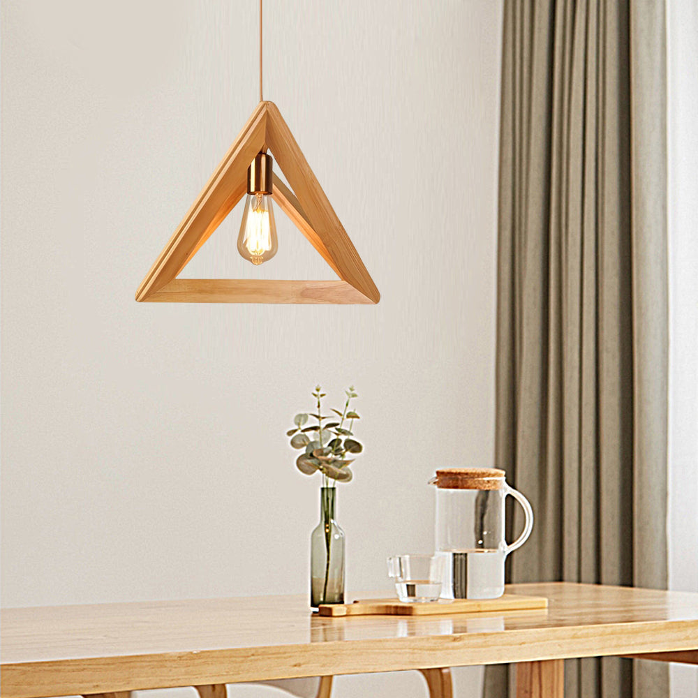 Paxley Pendant Light made of Wood Frame - Geometric, minimalist design for dining room and living room, Scandinavian style