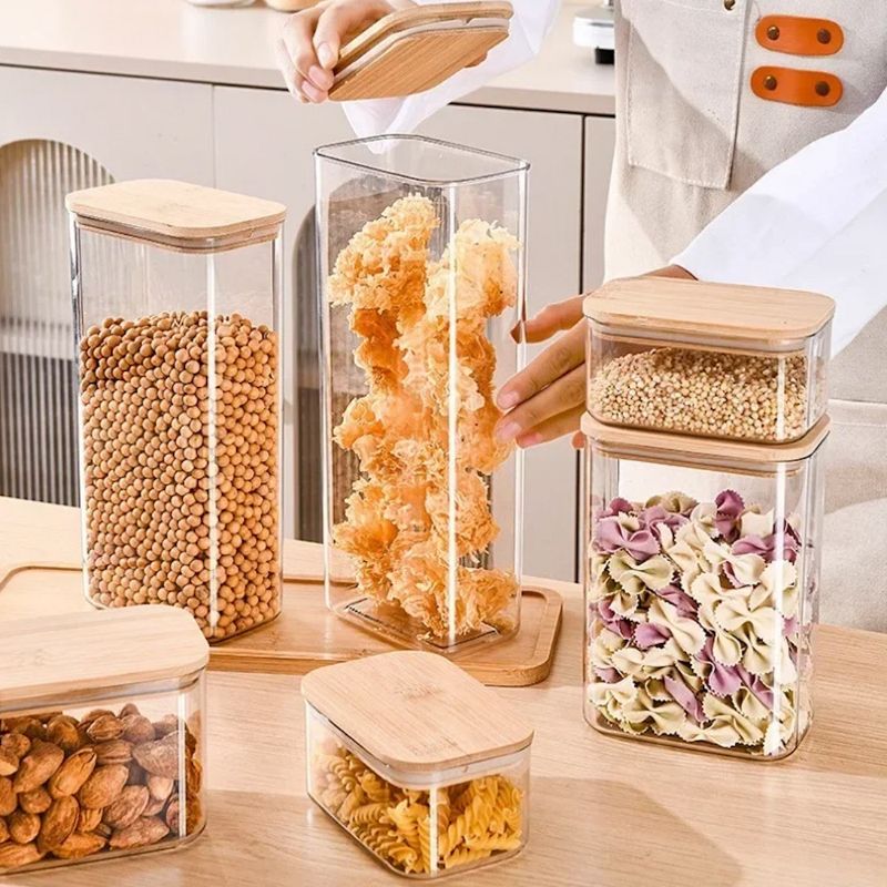 Glass Containers with Bamboo Lid
