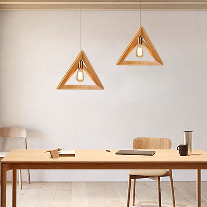 Paxley Pendant Light made of Wood Frame - Geometric, minimalist design for dining room and living room, Scandinavian style
