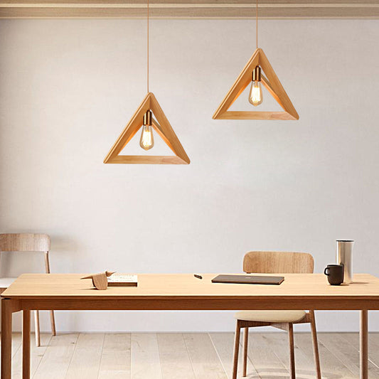 Paxley Pendant Light made of Wood Frame - Geometric, minimalist design for dining room and living room, Scandinavian style