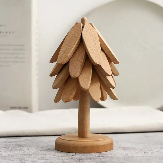 Paxley Wood Tree Folding Coaster Set
