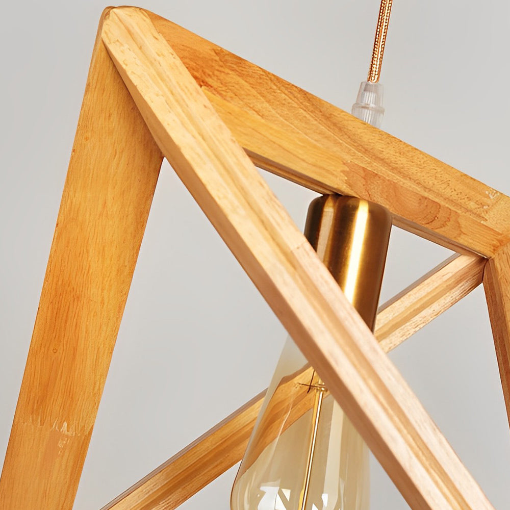 Paxley Pendant Light made of Wood Frame - Geometric, minimalist design for dining room and living room, Scandinavian style