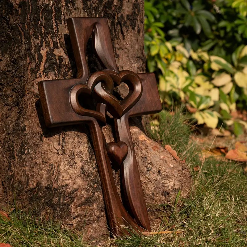 Paxley Heart Wooden Cross
