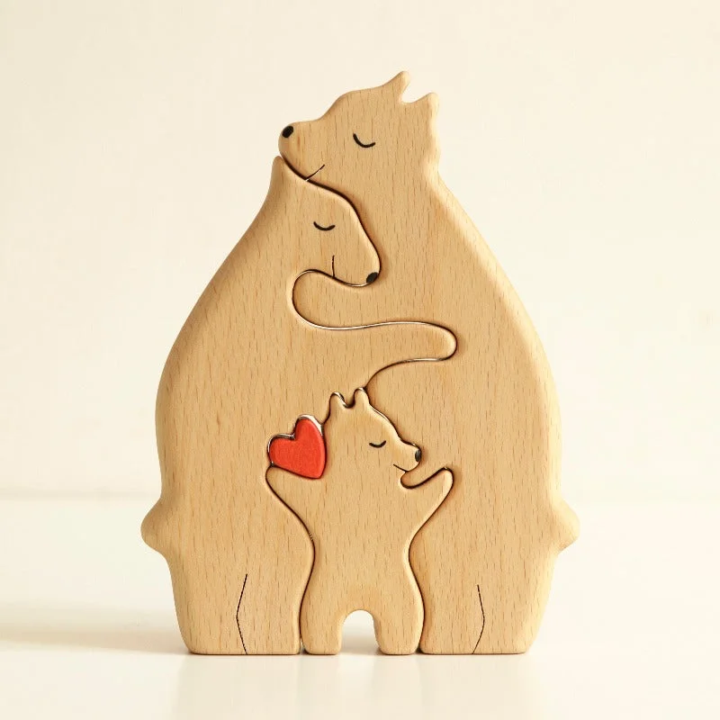 Paxley | Wooden Puzzle Decor | Beech Wood | Decorative Ornament 3 Bears