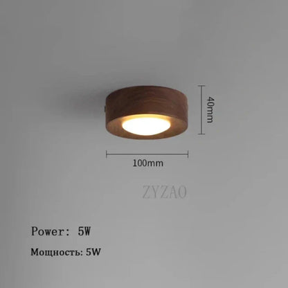 Paxley - Walnut Ceiling Lamp with LED Spotlight