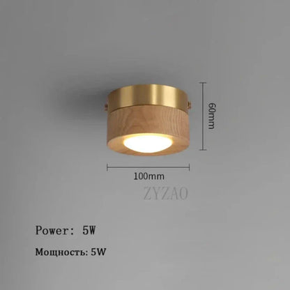 Paxley - Walnut Ceiling Lamp with LED Spotlight