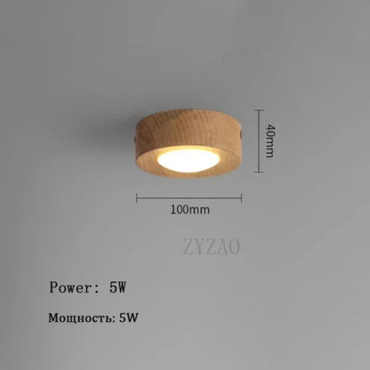 Paxley - Walnut Ceiling Lamp with LED Spotlight