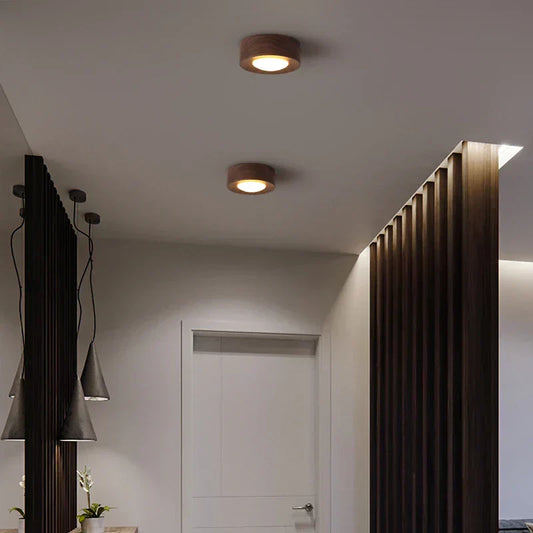 Paxley – Ceiling light made of walnut wood with LED spotlight