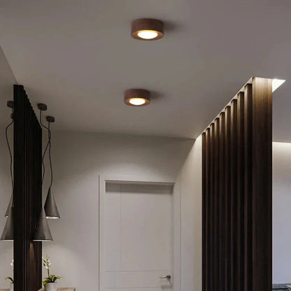Paxley - Walnut Ceiling Lamp with LED Spotlight