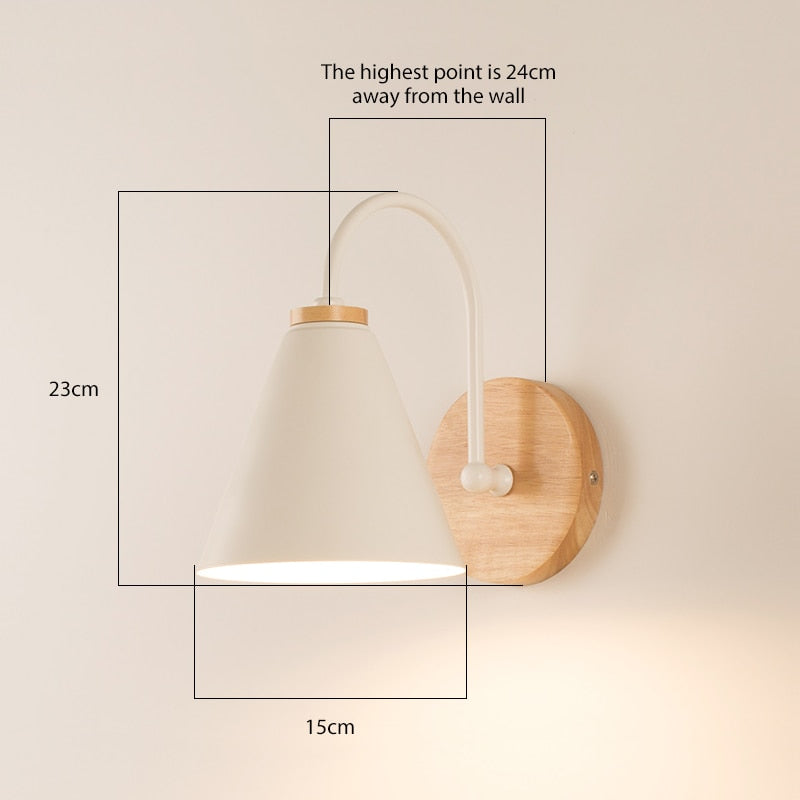 Paxley | Wall Light | Nordic Down Shade | Wooden Fixture