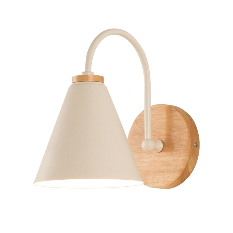 Paxley | Wall Light | Nordic Down Shade | Wooden Fixture