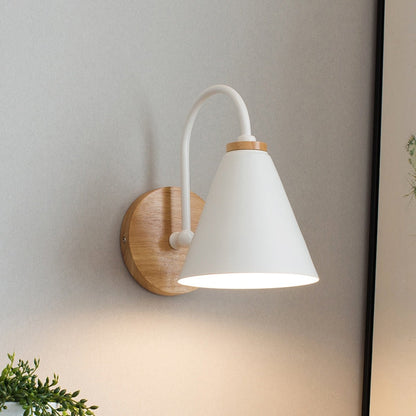 Paxley | Wall Light | Nordic Down Shade | Wooden Fixture