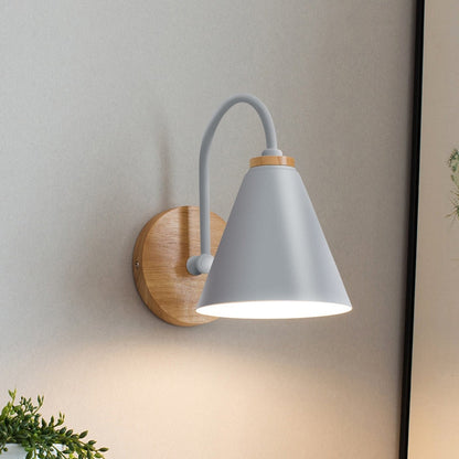 Paxley | Wall Light | Nordic Down Shade | Wooden Fixture Gray