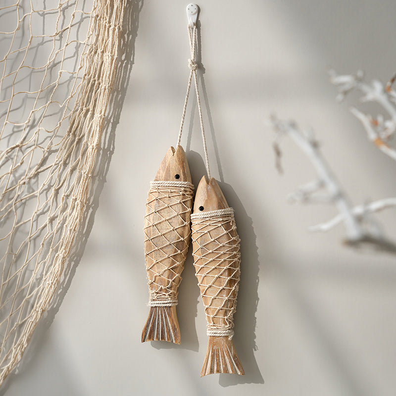 Paxley | Wooden Fish Decor | Handcrafted Set | Nautical Style Stort - 12.6"