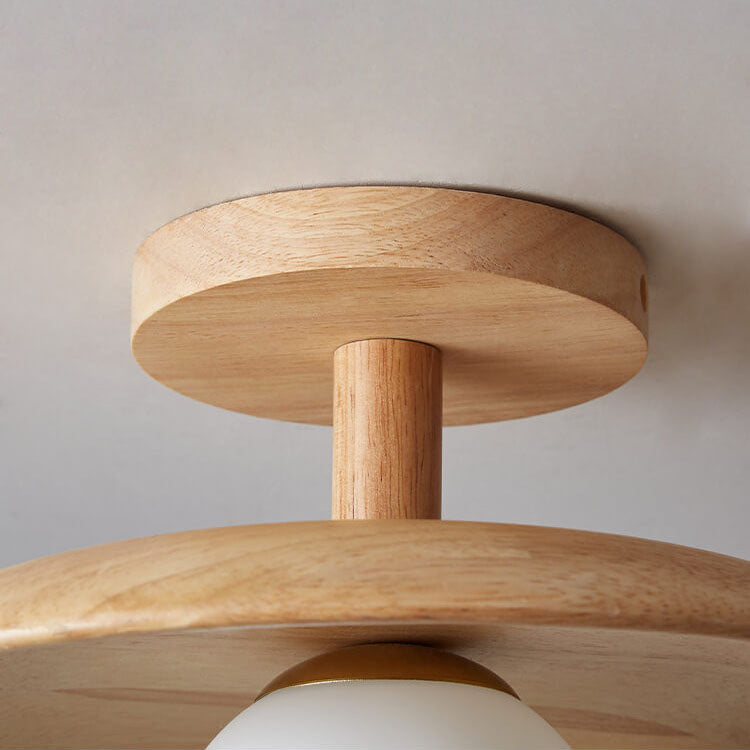 Paxley | Ceiling Light | Semi Flush Mount | Glass and Wood