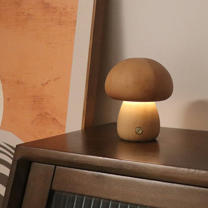 Paxley | Wooden Table Lamp | LED Light | Mushroom Shape D Buche