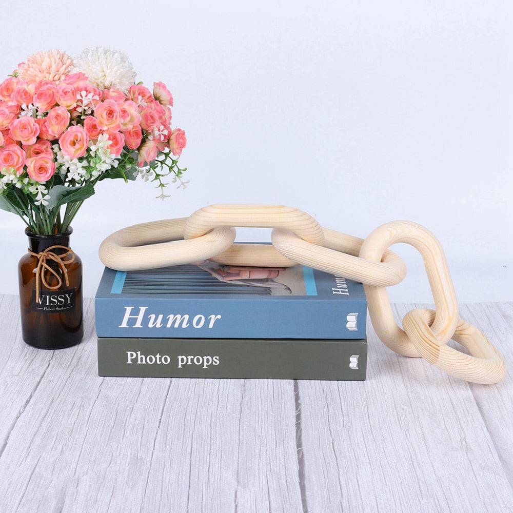 Paxley Nordic Hand Carved Wooden Necklace Link Rope