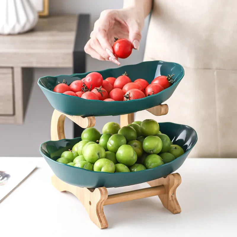 Paxley Layered Wood Fruit Bowl