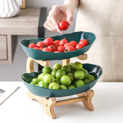 Paxley Layered Wood Fruit Bowl