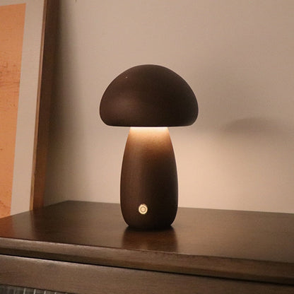 Paxley | Wooden Table Lamp | LED Light | Mushroom Shape B Walnut
