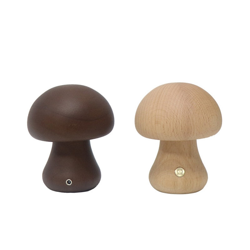 Paxley | Wooden Table Lamp | LED Light | Mushroom Shape