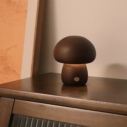 Paxley | Wooden Table Lamp | LED Light | Mushroom Shape D Walnut