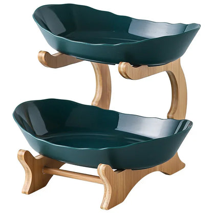 Paxley Layered Wood Fruit Bowl