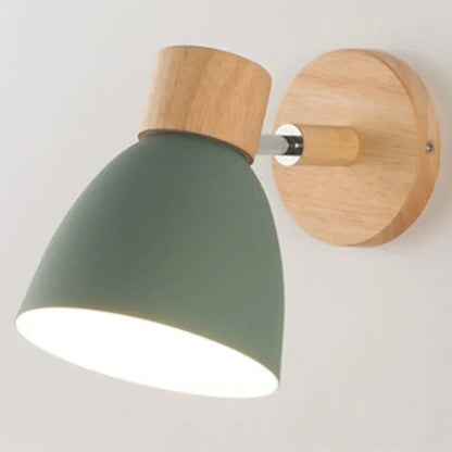 Paxley Wood Wall Lamp with Switch – Modern Wall Lamp for Bedroom, Living Room and Home Lighting, 6-color adjustable Head
