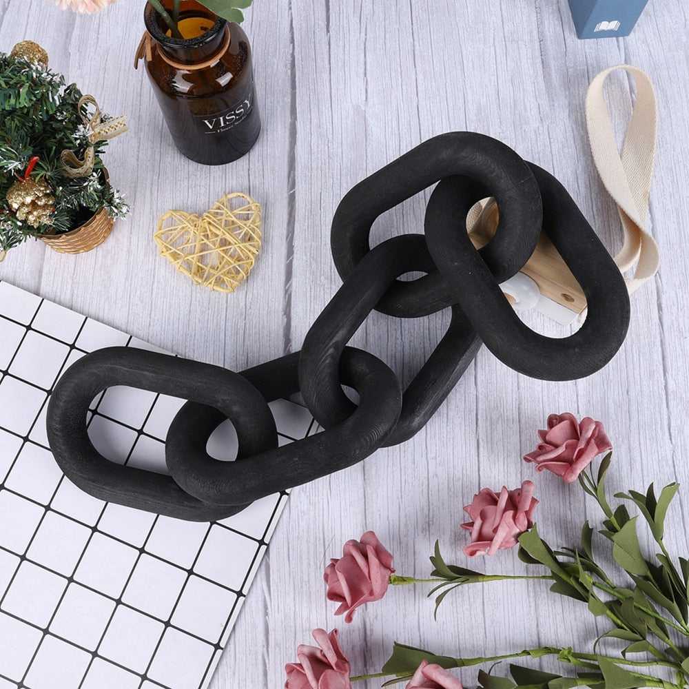 Paxley Nordic Hand Carved Wooden Necklace Link Rope
