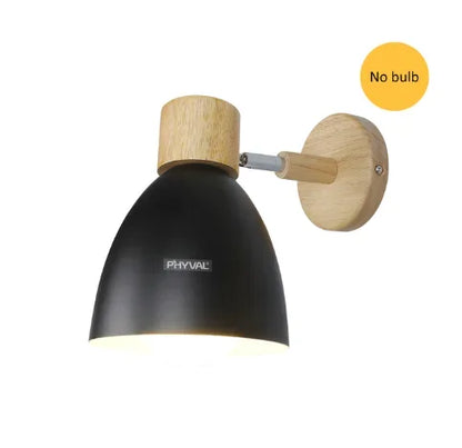 Paxley Wood Wall Lamp with Switch – Modern Wall Lamp for Bedroom, Living Room and Home Lighting, 6-color adjustable Head