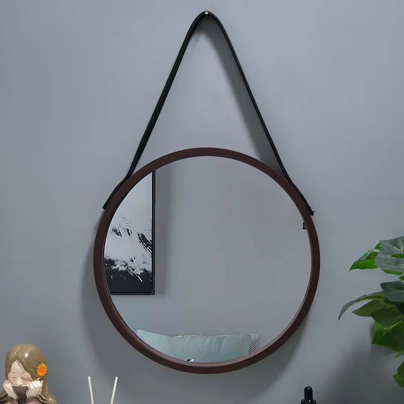 Paxley | Wall Mirror | Round Wooden Frame | 30 cm Red
