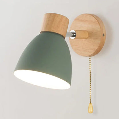 Paxley Wood Wall Lamp with Switch – Modern Wall Lamp for Bedroom, Living Room and Home Lighting, 6-color adjustable Head