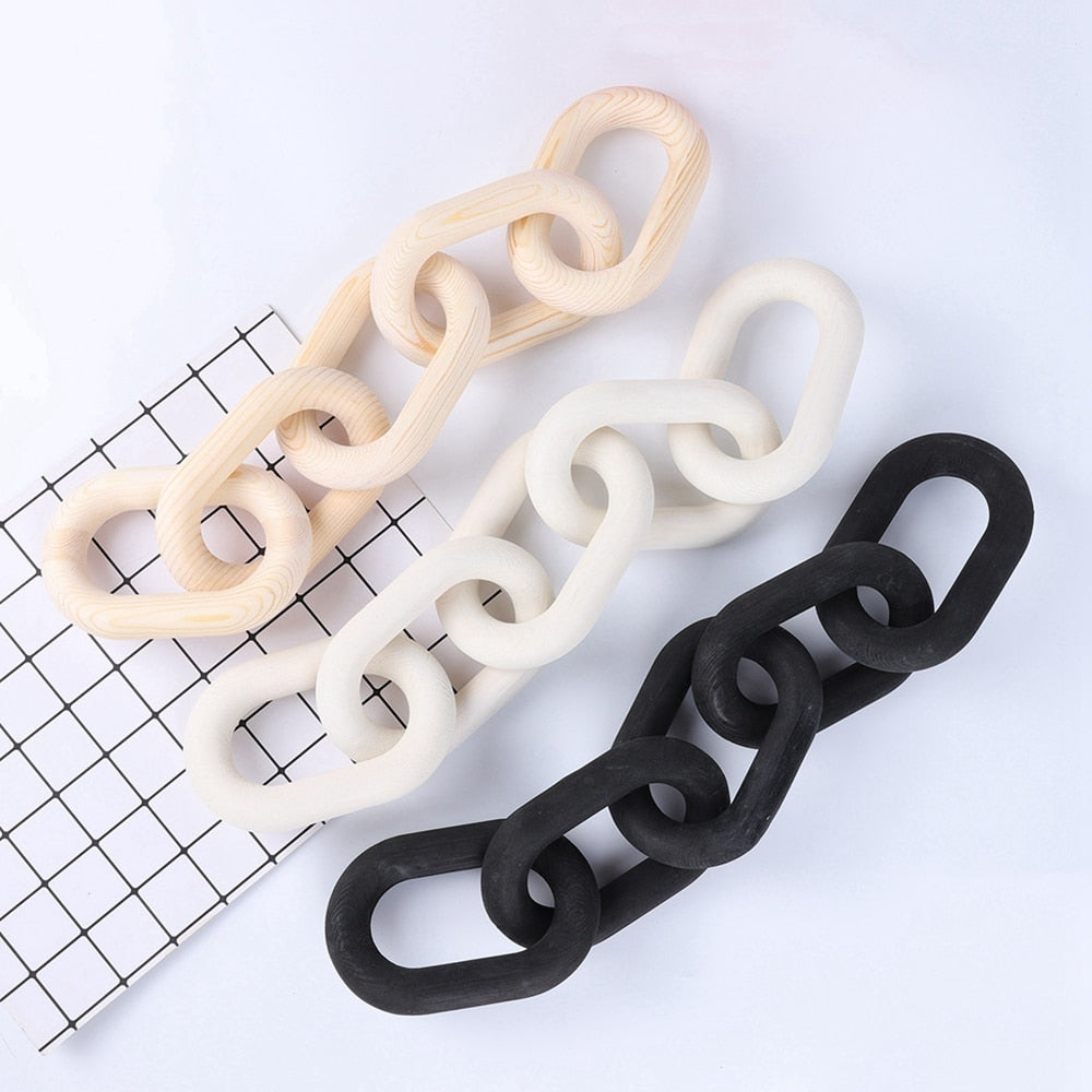 Paxley Nordic Hand Carved Wooden Necklace Link Rope