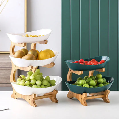 Paxley Layered Wood Fruit Bowl
