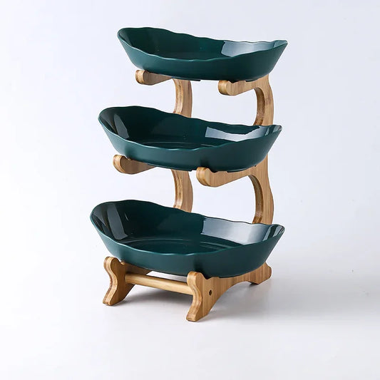 Paxley Layered Wood Fruit Bowl