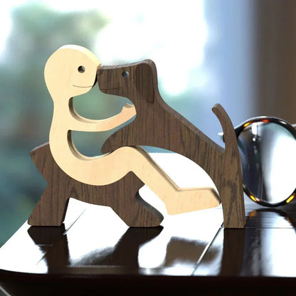 Paxley | Wooden Dog Sculpture | Handcrafted Decor | Table Ornament GPL00110
