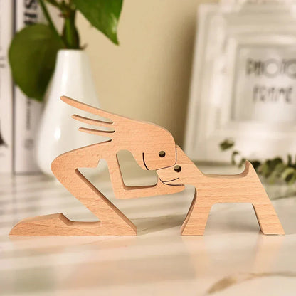 Paxley | Wooden Dog Sculpture | Handcrafted Decor | Table Ornament GPL00056
